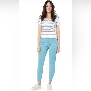 KUT from the Kloth Connie High-Rise Fab AB Ankle Skinny-Raw Hem in Sky Blue